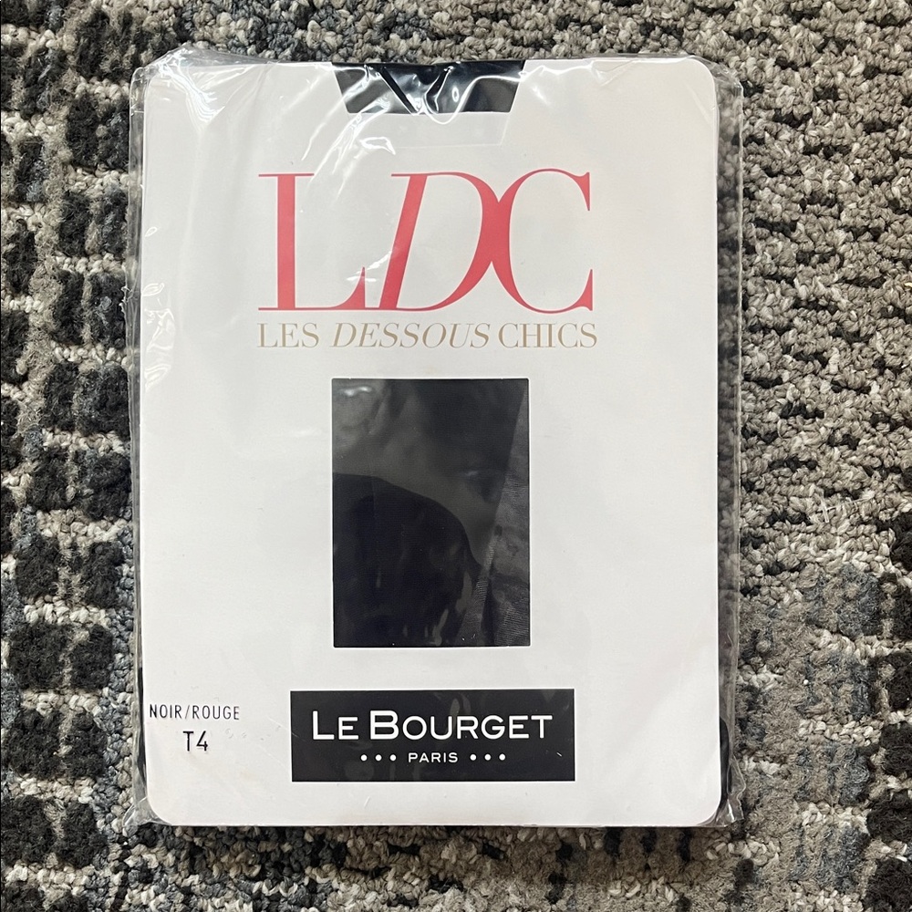 NEW Le Bourget Paris Noir / Rouge Black and Red Tights, T4 One Size